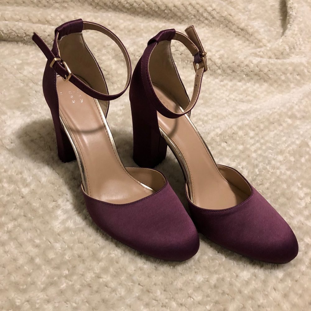A New Day purple satin heels